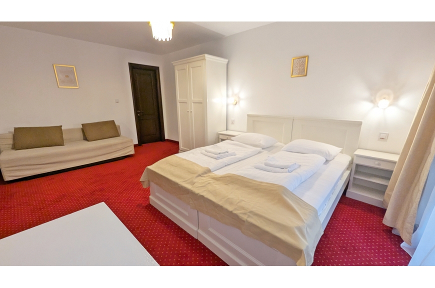 CAMERA NR.3 - camera tripla (2 locuri + canapea extensibila) cu baie proprie