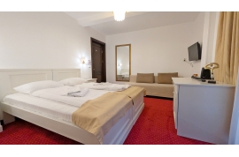 CAMERA NR.5 - camera tripla (2 locuri + canapea extensibila) cu baie proprie