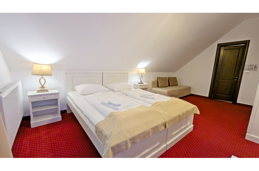 CAMERA NR.8 - camera tripla (2 locuri + canapea extensibila) cu baie proprie + jacuzzi